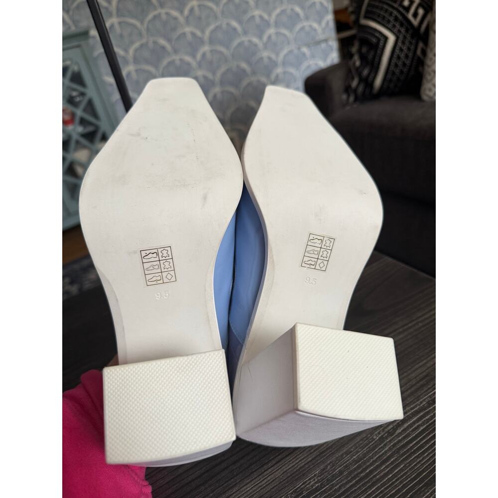 Jeffrey Campbell Lavender and Light Blue Croc-Accent Block Heel Mules - Picture 7 of 7